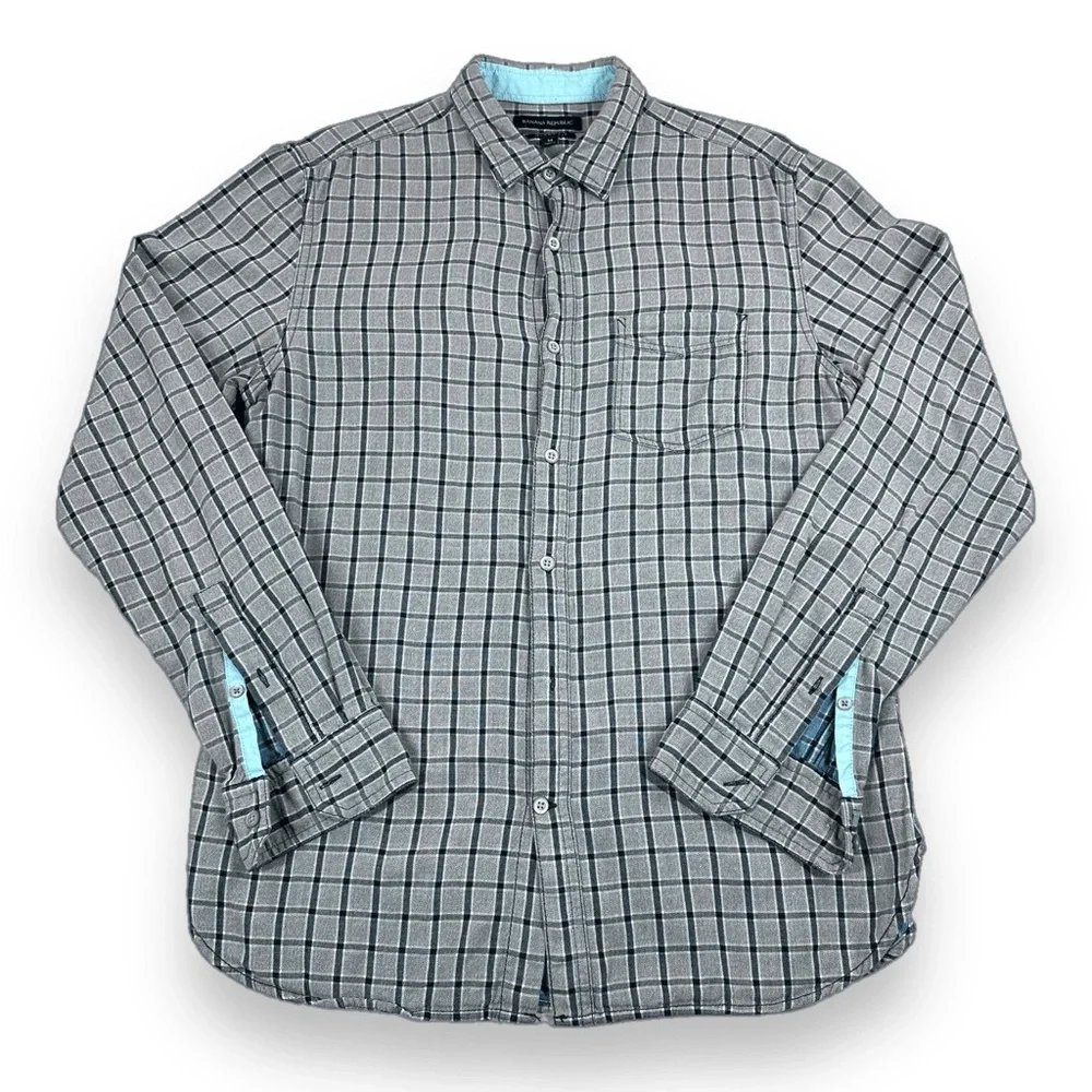 Banana Republic Shirt Mens Size Medium M Great Checked Long Sleeve Button Down‎